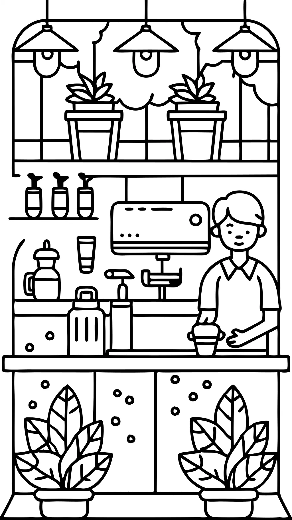 coffee shop coloring pages